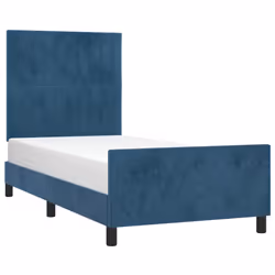 Giroletto con Testiera Blu Scuro 90x190 cm in Vellutocod mxl 73964 - Vista aggiuntiva 3