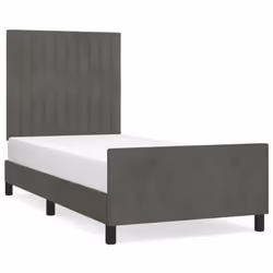 vidaXL Giroletto senza Materasso Grigio Scuro 90x200 cm Velluto - Vista aggiuntiva 2