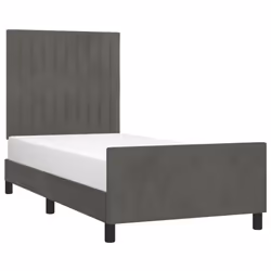 vidaXL Giroletto senza Materasso Grigio Scuro 90x200 cm Velluto - Vista aggiuntiva 3