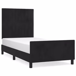 vidaXL Giroletto con Testiera Nero 90x200 cm in Velluto - Vista aggiuntiva 2