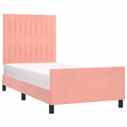 Giroletto con Testiera Rosa 90x200 cm in Vellutocod mxl 121884 - Vista aggiuntiva 3