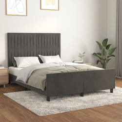vidaXL Giroletto senza Materasso Grigio Scuro 140x190 cm Velluto