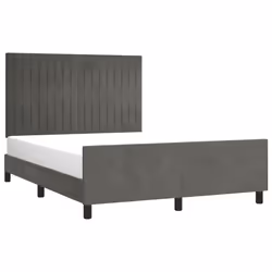 vidaXL Giroletto senza Materasso Grigio Scuro 140x200 cm Velluto - Vista aggiuntiva 3