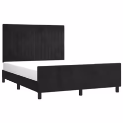 vidaXL Giroletto senza Materasso Nero 140x200 cm in Velluto - Vista aggiuntiva 3