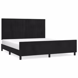 Giroletto con Testiera Nero 180x200 cm in Vellutocod mxl 73965 - Vista aggiuntiva 2