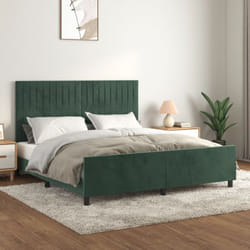 Giroletto con Testiera Verde Scuro 180x200 cm in Velluto vidaXL15638