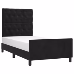 Giroletto con Testiera Nero 80x200 cm in Vellutocod mxl 121887 - Vista aggiuntiva 3