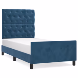 vidaXL Giroletto senza Materasso Blu Scuro 80x200 cm in Velluto - Vista aggiuntiva 2