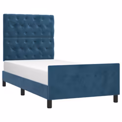 vidaXL Giroletto senza Materasso Blu Scuro 80x200 cm in Velluto - Vista aggiuntiva 3