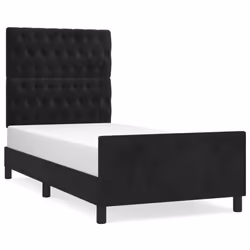 Giroletto con Testiera Nero 90x190 cm in Vellutocod mxl 121886