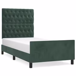 Giroletto con Testiera Verde Scuro 90x200 cm in Vellutocod mxl 121895 - Vista aggiuntiva 2