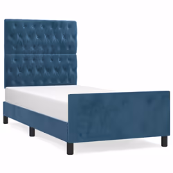 Giroletto con Testiera Blu Scuro 90x200 cm in Vellutocod mxl 97986 - Vista aggiuntiva 2