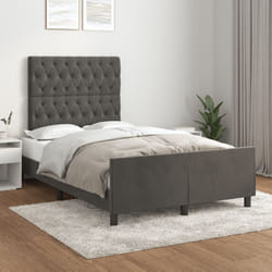 vidaXL Giroletto senza Materasso Grigio Scuro 120x200 cm Velluto