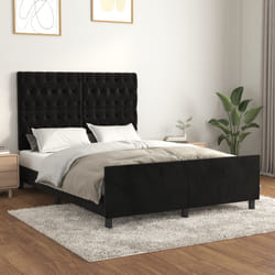 Giroletto con Testiera Nero 140x190 cm in Vellutocod mxl 97991