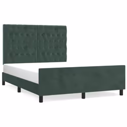 Giroletto con Testiera Verde Scuro 140x190 cm in Vellutocod mxl 73968 - Vista aggiuntiva 2