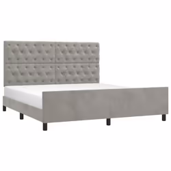 vidaXL Giroletto senza Materasso Grigio Chiaro 160x200 cm Velluto - Vista aggiuntiva 3