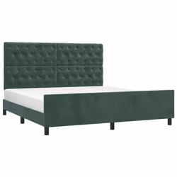 Giroletto con Testiera Verde Scuro 160x200 cm in Vellutocod mxl 73975 - Vista aggiuntiva 3