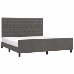 vidaXL Giroletto con Testiera Grigio Scuro 180x200 cm in Velluto - Vista aggiuntiva 3
