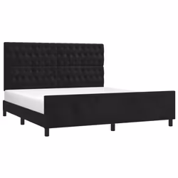 Giroletto con Testiera Nero 180x200 cm in Vellutocod mxl 73972 - Vista aggiuntiva 3