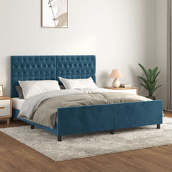 Giroletto con Testiera Blu Scuro 180x200 cm in Vellutocod mxl 73971