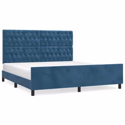 Giroletto con Testiera Blu Scuro 180x200 cm in Vellutocod mxl 73971 - Vista aggiuntiva 2