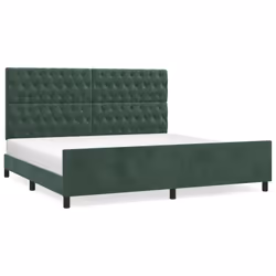 Giroletto con Testiera Verde Scuro 200x200 cm in Vellutocod mxl 73969 - Vista aggiuntiva 2