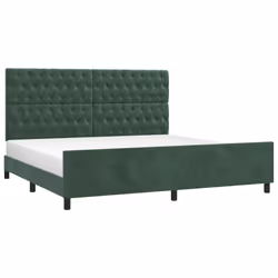 Giroletto con Testiera Verde Scuro 200x200 cm in Vellutocod mxl 73969 - Vista aggiuntiva 3