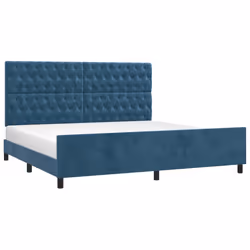 Giroletto con Testiera Blu Scuro 200x200 cm in Vellutocod mxl 97989 - Vista aggiuntiva 3