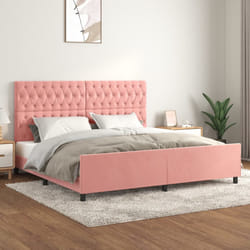 Giroletto con Testiera Rosa 200x200 cm in Vellutocod mxl 73976