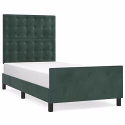 Giroletto con Testiera Verde Scuro 80x200 cm in Vellutocod mxl 73977