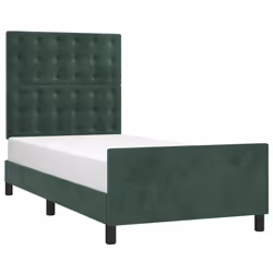 Giroletto con Testiera Verde Scuro 90x190 cm in Vellutocod mxl 97997