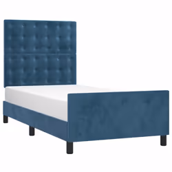 Giroletto con Testiera Blu Scuro 90x190 cm in Vellutocod mxl 73970 - Vista aggiuntiva 3