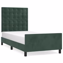 Giroletto con Testiera Verde Scuro 90x200 cm in Vellutocod mxl 73973