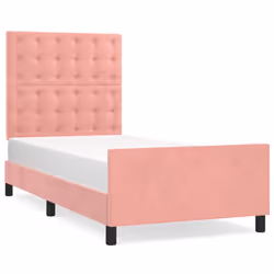 Giroletto con Testiera Rosa 90x200 cm in Vellutocod mxl 73979 - Vista aggiuntiva 2