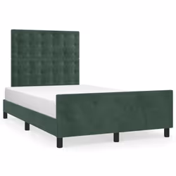 Giroletto con Testiera Verde Scuro 120x200 cm in Vellutocod mxl 121905 - Vista aggiuntiva 2