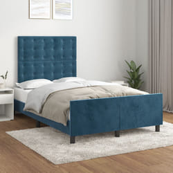 vidaXL Giroletto senza Materasso Blu Scuro 120x200 cm in Velluto