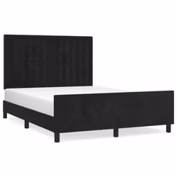 Giroletto con Testiera Nero 140x190 cm in Vellutocod mxl 97996 - Vista aggiuntiva 2