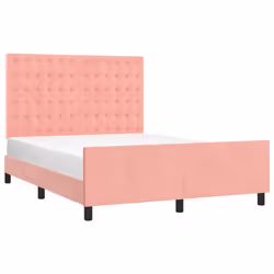 Giroletto con Testiera Rosa 140x190 cm in Vellutocod mxl 121909 - Vista aggiuntiva 3
