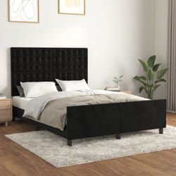 vidaXL Giroletto senza Materasso Nero 140x200 cm in Velluto