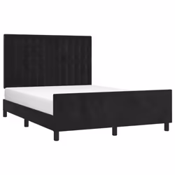 vidaXL Giroletto senza Materasso Nero 140x200 cm in Velluto - Vista aggiuntiva 3