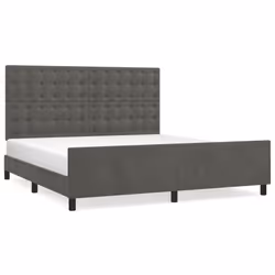 vidaXL Giroletto senza Materasso Grigio Scuro 160x200 cm Velluto - Vista aggiuntiva 2