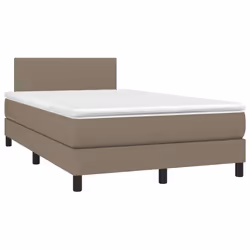 vidaXL Giroletto a Molle con Materasso Tortora 120x200 cm in Tessuto - Vista aggiuntiva 3