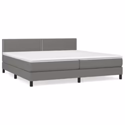 vidaXL Giroletto a Molle con Materasso Grigio Scuro 200x200 cm Tessuto - Vista aggiuntiva 2