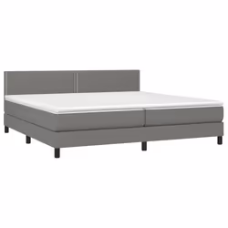 vidaXL Giroletto a Molle con Materasso Grigio Scuro 200x200 cm Tessuto - Vista aggiuntiva 3