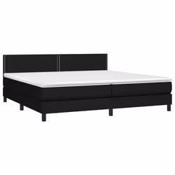 vidaXL Giroletto a Molle con Materasso Nero 200x200 cm in Tessuto - Vista aggiuntiva 3
