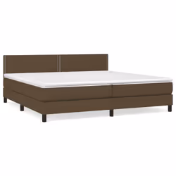 vidaXL Giroletto a Molle con Materasso Marrone Scuro 200x200cm Tessuto - Vista aggiuntiva 2