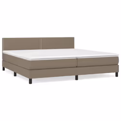 vidaXL Giroletto a Molle con Materasso Tortora 200x200 cm in Tessuto - Vista aggiuntiva 2