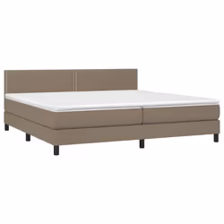 vidaXL Giroletto a Molle con Materasso Tortora 200x200 cm in Tessuto - Vista aggiuntiva 3