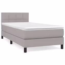 vidaXL Giroletto a Molle con Materasso Grigio Chiaro 80x200 cm Tessuto - Vista aggiuntiva 2