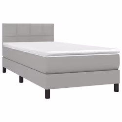 vidaXL Giroletto a Molle con Materasso Grigio Chiaro 80x200 cm Tessuto - Vista aggiuntiva 3